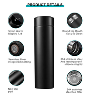 Gourde à vide intelligente en acier inoxydable avec logo personnalisé Thermos à vide numérique avec affichage LED de la température bouteille d'eau intelligente