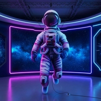 Astronaute gonflable suspendu factice pour exposition sur le thème de la science-fiction ou de l'aérospatiale, autres événements