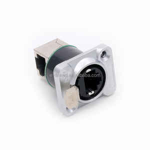 Conector hembra RJ45 blindado de <span class=keywords><strong>tipo</strong></span> <span class=keywords><strong>normal</strong></span> Conector de 90 ° 8p8c Internet RJ45 Conector de chasis de montaje en panel - Product Image 2