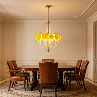 Lustre en fer de style Murano français, créatif, luxueux, romantique, avec perles, rétro, pour villa, salle à manger, chambre, suspension LED, installation facile
