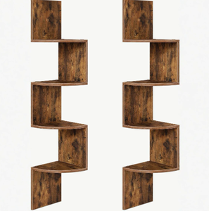 Scaffale Angolare Moderno in Legno Multifunzionale da <span class=keywords><strong>Parete</strong></span>, Scaffalatura a Più Livelli, <span class=keywords><strong>Libreria</strong></span> per <span class=keywords><strong>Soggiorno</strong></span>, Camera da Letto, Cucina - Product Image 4