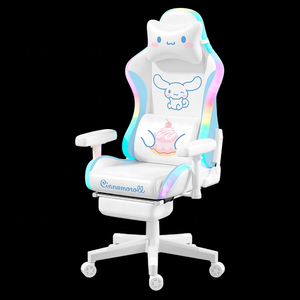Envío gratis India Tailandia lindo diseño blanco <span class=keywords><strong>Cinnamoroll</strong></span> LED <span class=keywords><strong>Silla</strong></span> de juego mujer chica dormitorio hija regalo RGB <span class=keywords><strong>Gamer</strong></span> <span class=keywords><strong>silla</strong></span> - Product Image 1