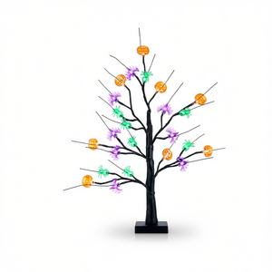 Halloween Tree <b>Lights</b> 1.97FT Black LED Decorative Indoor Tabletop Party Lighted Tree With <b>Timer</b> Adjustable Twigs - Product Image 1