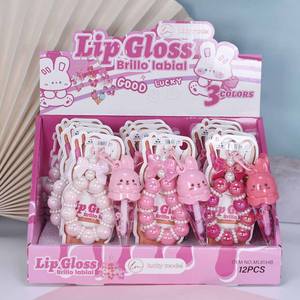 Bâton de gloss à lèvres transparent hydratant longue durée, brillant, imperméable, en forme de cœur, avec paillettes, mignon, style dessin animé, enrichi en vitamine E - Product Image 1