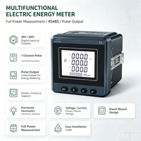 Analyseur de qualité d'alimentation triphasé multifonction EastSong, compteur de panneau 8 chiffres 96x96 RS485 Modbus, affichage LCD harmonique THD, classe 0.5