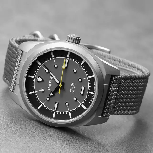 2026 NEW CADISEN 8246 TI-7 Autodyne Titanium Automatic Mechanical Watch Canvas Wristwatch MIYOTA 8215 Luminous Waterproof Watch