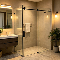 Cabine de douche d'angle en verre sans cadre avec porte coulissante – Vente en gros usine
