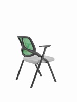 Chaise pliante moderne en PP avec accoudoirs fixes et patins antidérapants pour événements et établissements éducatifs