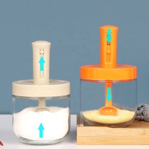 Luxury Round 300ml Capacity Salt Pepper Container Jar Flexible Spoon Spice Sugar Containers - Product Image 5