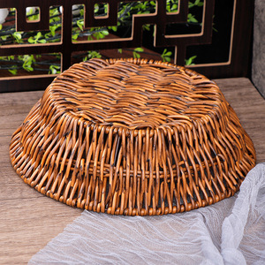 <b>Plastic</b> Imitation Rattan Fruit <b>Basket</b> Circle Stackable Deep Bottom Storage Display <b>Basket</b> - Product Image 5