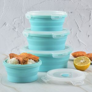 Oven Safe Airtight <b>Folding</b> Food Container Meal Prep Collapsible Silicone Lunch <b>Box</b> 350ml - Product Image 5