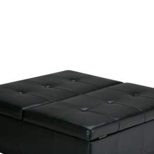 DB Dover Midnight Black Square Coffee Table Almacenamiento Otomano - Product Image 4