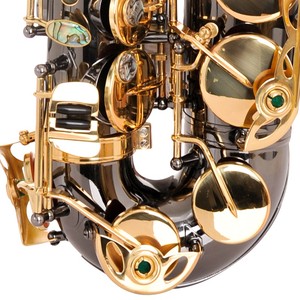 Saxofón <span class=keywords><strong>Alto</strong></span> Profesional en Mi Bemol, Acabado en Níquel Negro y Dorado, para Principiantes y Profesionales - Product Image 6