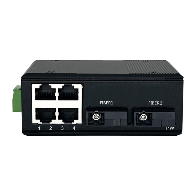 Omenfirst Industrial Switch 4 Port 10 100 1000mbps Gigabit Poe Switch 2 sc 802.3 Af/at 48V DC 12v~52V