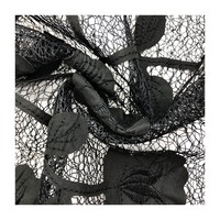 Tissu en maille filet 3D à motifs tendance avec broderie florale en dentelle pour robe de mariée et tenue de soirée