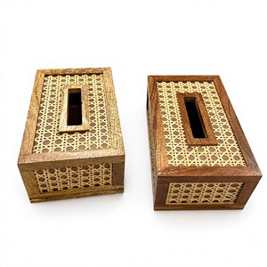 Vente flash - Porte-boîte à mouchoirs en bois artisanal de luxe, design moderne pour la table à manger, le salon et la décoration de bureau, quantité en gros - Product Image 3