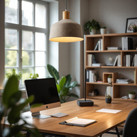 Lustre moderne en feutre PET noir avec lumière LED blanc chaud, anti-éblouissement et protecteur des yeux pour la maison et le bureau