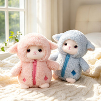 Peluche Mouton Personnalisée Mignonne avec Manteau Zippé Doux – Jouet en Peluche Agneau pour Décoration de Chambre, Cadeau de Fêtes, Vente en Gros de Peluches