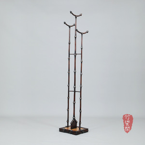 Bamboo <b>Clothes</b> <b>Rack</b> U Shape Lacquered Bamboo Standing Coat Stand Entryway Storage Tea Space - Product Image 4