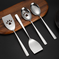 Mini spatule en acier inoxydable 304, design patte de chien, 9,3 pouces, petite spatule solide en acier inoxydable, spatule en métal à bord fin