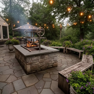 Parrilla de Barbacoa Doble Santa María de Acero Inoxidable SUS304 con Brasero, Parrilla <span class=keywords><strong>Argentina</strong></span> en V con Altura Ajustable - Product Image 3