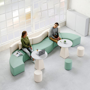 SF-47 Mobilier de bureau commercial moderne, canapé de réception, canapé de bureau en cuir, ensemble de canapés de bureau - Product Image 5