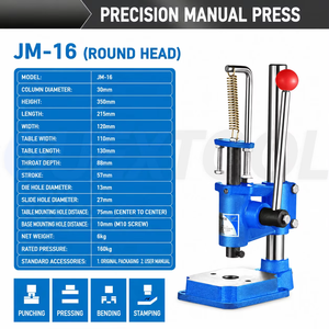 เครื่องกดแบบแมนนวล JM-16 รุ่น Precision พร้อมคันโยกสำหรับเจาะ ตอก ปั๊ม ขึ้นรูป ดัดโลหะ แบบหัวเหลี่ยมและหัวกลม - Product Image 3