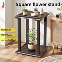 Support à fleurs en résine de style rétro pour balcon et salon, table d'appoint carrée, jardinière sur pied modèle SFHJ28