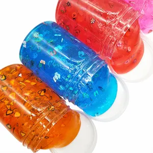 Jouets slime en cristal coloré pour enfants, accessoires de fruits, en pot anti-stress