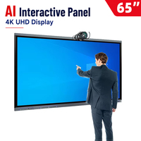 Tableau interactif intelligent 4K de 65 pouces, Android 14, Windows OPS, écran tactile, tableau blanc, partage sans fil pour l'éducation scolaire et la formation