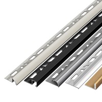 Profilé d'angle en alliage d'aluminium pour carrelage, bord incurvé, protection décorative moderne pour murs et sols, appartement, hôtel, maison, villa, bureau