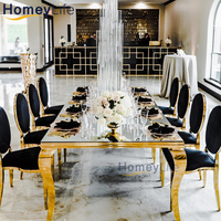 Meuble en acier inoxydable avec cadre en verre, mobilier d'événements, table à manger pour mariage