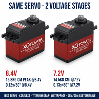 Moteur servo à engrenages en titane XQ-POWER XQ-S4116F 16KG 210 degrés pour télécommande, avion RC, robot, sans noyau, vente en gros OEM 8.4V