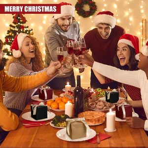 Cajas de Regalo Cuadradas Pequeñas <span class=keywords><strong>para</strong></span> <span class=keywords><strong>Navidad</strong></span> con Tapas y Cinta Dorada, Cajas de Regalo Kraft Rojas, Marrones y Negras <span class=keywords><strong>para</strong></span> Fiestas y Propuestas - Product Image 5