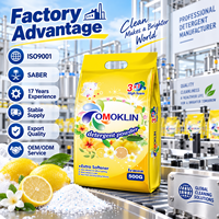 OMOKLIN Poudre Détergente Moussante au Citron 500G Emballage Jaune Fournisseur d'Usine Vente en Gros Savon en Poudre Enzymatique pour Linge
