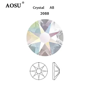 большая круглая подвеска c кристаллами камнями Suppliers-Стразы AOSU SS6 8 10 16 с 16 гранями, хрустальные стразы с плоской задней поверхностью, стеклянные стразы для украшения ногтей