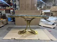 Table d'appoint longue en acier inoxydable, petite table console