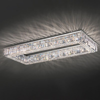 Lustre carré en cristal LED moderne de luxe pour salon, chambre simple, hôtel, villa