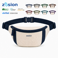 Sac banane en toile personnalisé, sac à bandoulière, sac de taille en coton avec logo personnalisé, vente en gros, fabricant OEM, voyage