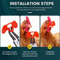 Lunettes anti-picage sans aiguille pour poulets, avec pinces de pose, pour volailles et faisans