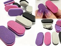 Bloc de polissage pour ongles Amilay Professional Salon Mini Oval Sponge, grain 100/180, double face, pour le façonnage et le polissage des ongles
