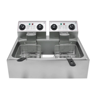 <span class=keywords><strong>Friteuse</strong></span> électrique professionnelle 12L en acier inoxydable pour frites, 1 <span class=keywords><strong>cuve</strong></span> 2 paniers, pour table - Product Image 2