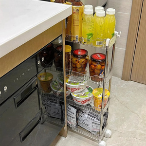 2/3/4 Tier Storage Cart Bathroom Miscellaneous Storage <b>Rack</b> Organizer with Wheels for Kitchen <b>Rolling</b> Cart - Product Image 3