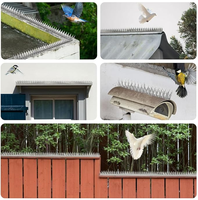 Pointes anti-oiseaux, 5 pieds, en acier inoxydable, pour extérieur, pointes de contrôle des oiseaux, pointes de blocage des pigeons et des écureuils