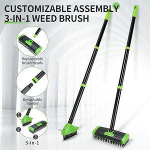 Hot Sale Steel Wire Long Handle 2-in-1 Weed Removal Brush for <strong>Patio</strong> Crack Gap <strong>Cleaning</strong> Heavy Duty Outdoor <strong>Tool</strong> - Product Image 2