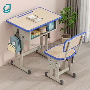 Ensemble Chaise et Bureau Scolaire Style Moderne, <span class=keywords><strong>Cadre</strong></span> Métal avec Plateau en Bois pour École et Bureau à Domicile - Product Image 5