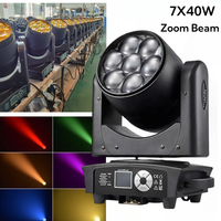 Équipement de scène professionnel 7x40W Bee Eyes LED Moving Head Light RGBW 4en1 Zoom Wash Stage Light DMX512 pour discothèque, DJ, bar
