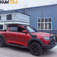 Huntoo Auvent rétractable pour camionnettes et camping-cars, pleine taille, robuste, étanche, en fibre de verre, pour le camping en extérieur