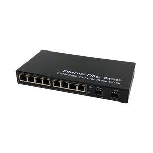 Convertidor de Medios de Fibra Óptica de Venta Caliente de Fábrica, Switch Ethernet de 20KM con 2 SFP + 8 RJ45, Switch de Red - Product Image 3