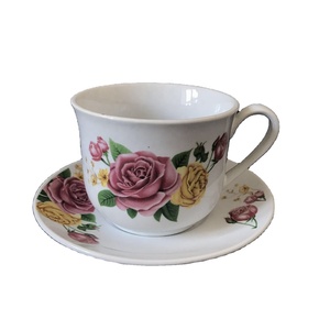 Taza de porcelana fina con estampado de flores de América del Sur, platillo de cerámica para té/Café, Juego de platillos - Product Image 2